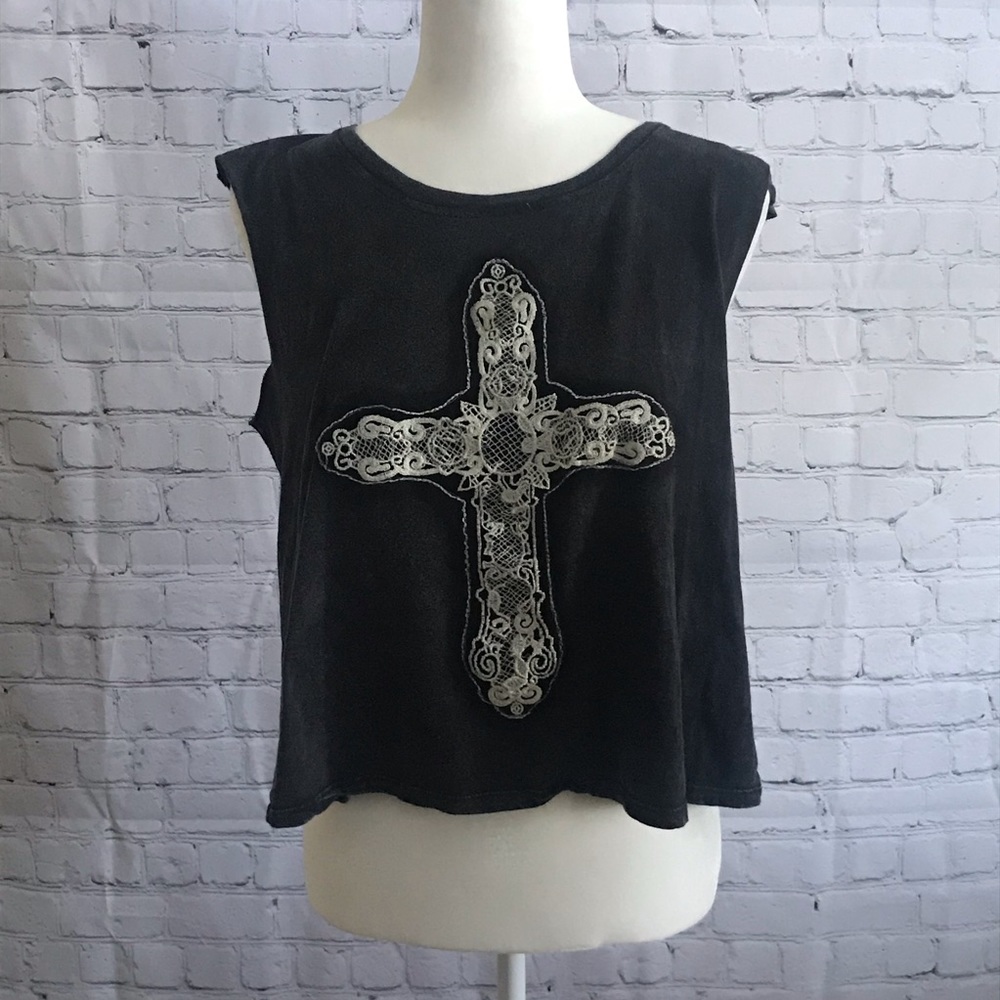 Mustard Seed Brand Vintage Cross Top Gem
